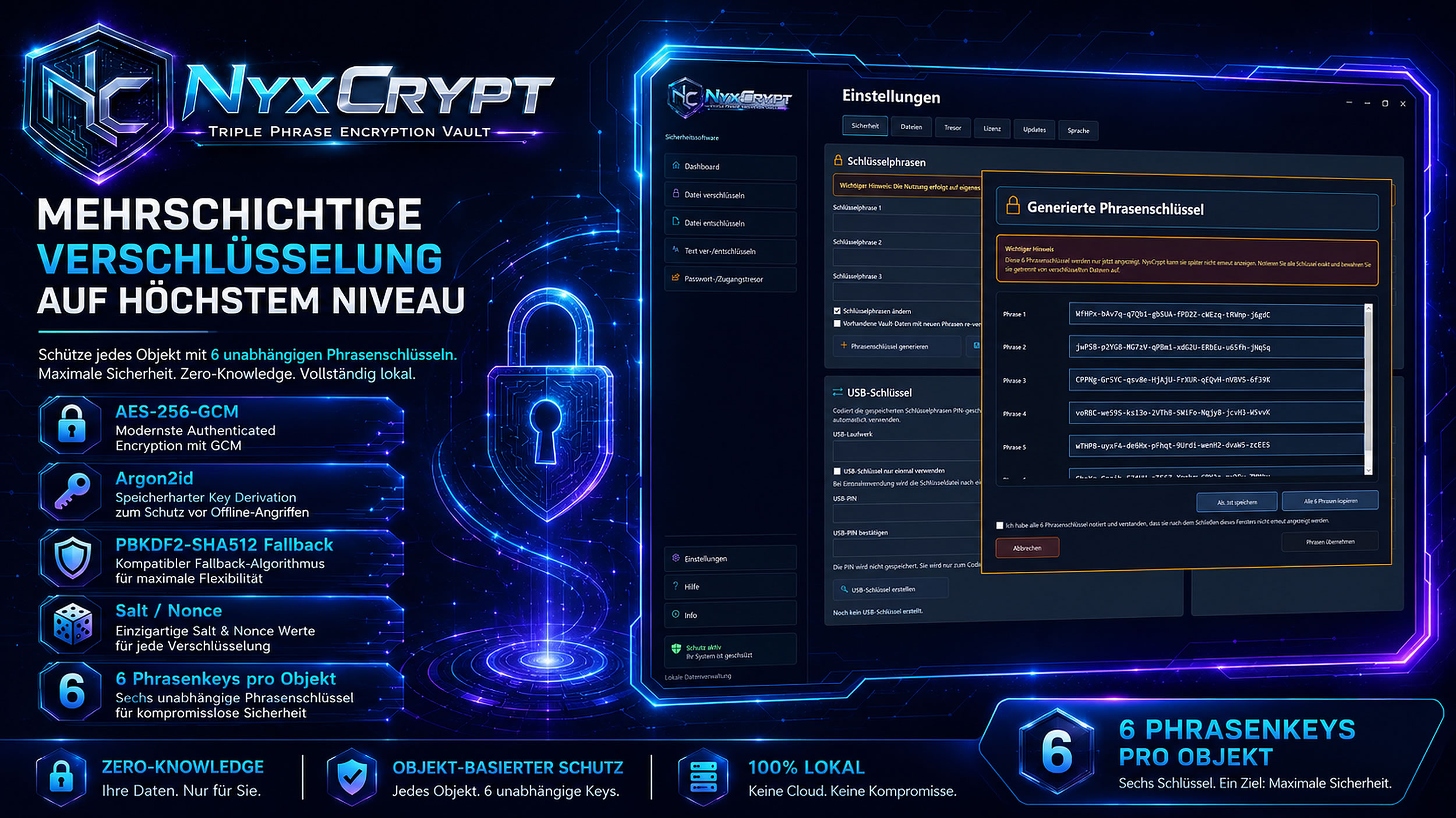 NyxCrypt Arbeitsansicht