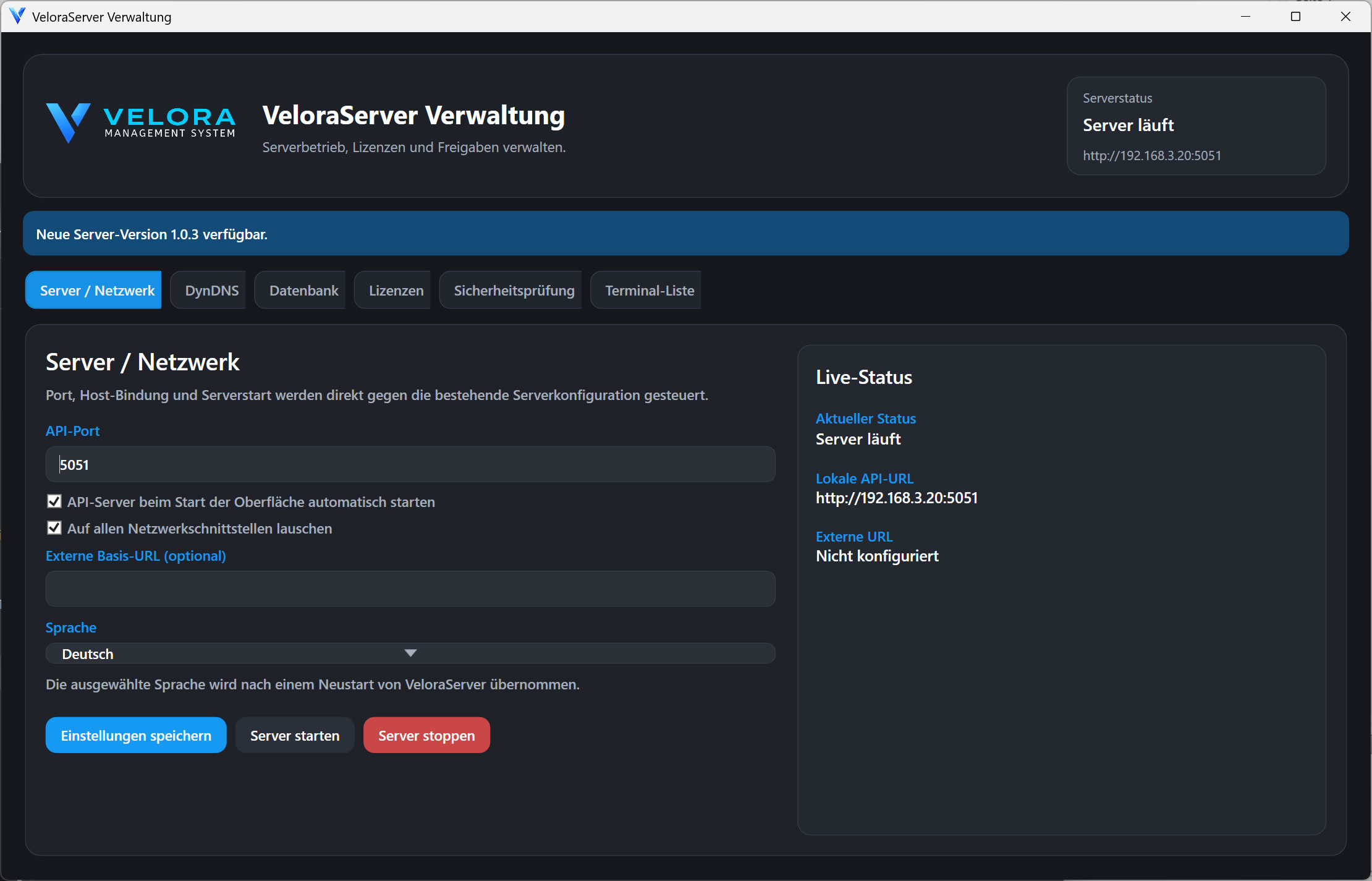 Velora API Server